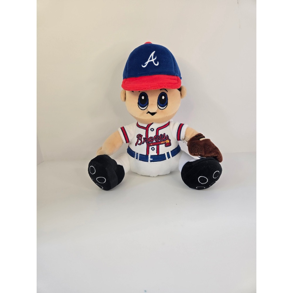 Atlanta Braves MLB Plush Player Doll SC Christmas White Jersey Blue Cap 10 inch